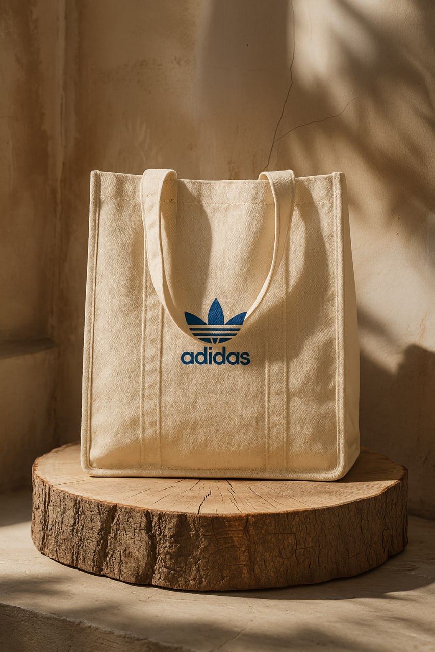 Bolsa adidas sobre madera