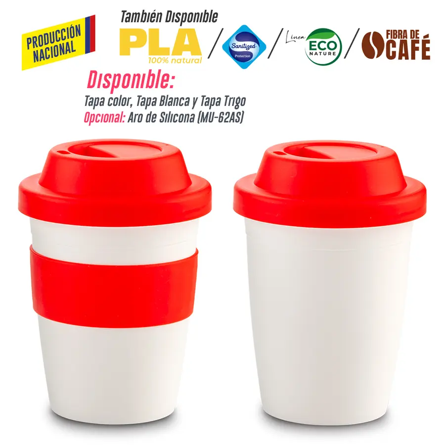 MUG PLASTICO COFFEE PLUS 12OZ- PRODUCCION NACIONA personalizado con logo - Promall Colombia