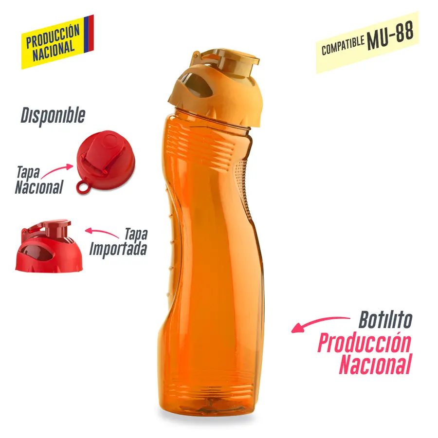 BOTILITO SATURNO PVC 850ML - PRODUCCIÓN NACIONAL (VER MU-35 - TAPA PESTA) 11