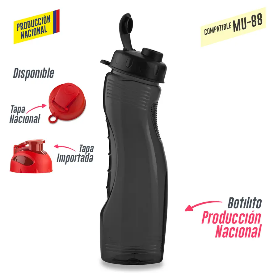 BOTILITO SATURNO PVC 850ML - PRODUCCIÓN NACIONAL (VER MU-35 - TAPA PESTA) 12