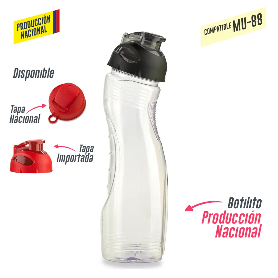 BOTILITO SATURNO PVC 850ML - PRODUCCIÓN NACIONAL (VER MU-35 - TAPA PESTA) 13