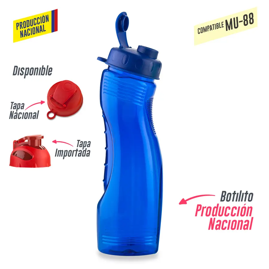 BOTILITO SATURNO PVC 850ML - PRODUCCIÓN NACIONAL (VER MU-35 - TAPA PESTA) 9