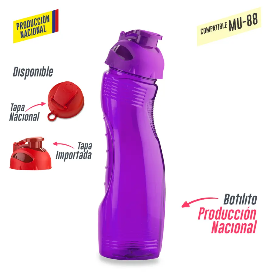 BOTILITO SATURNO PVC 850ML - PRODUCCIÓN NACIONAL (VER MU-35 - TAPA PESTA) 10