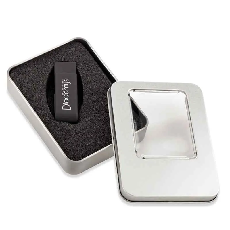 Estuche metálico para Memoria USB personalizado con logo - Promall Colombia