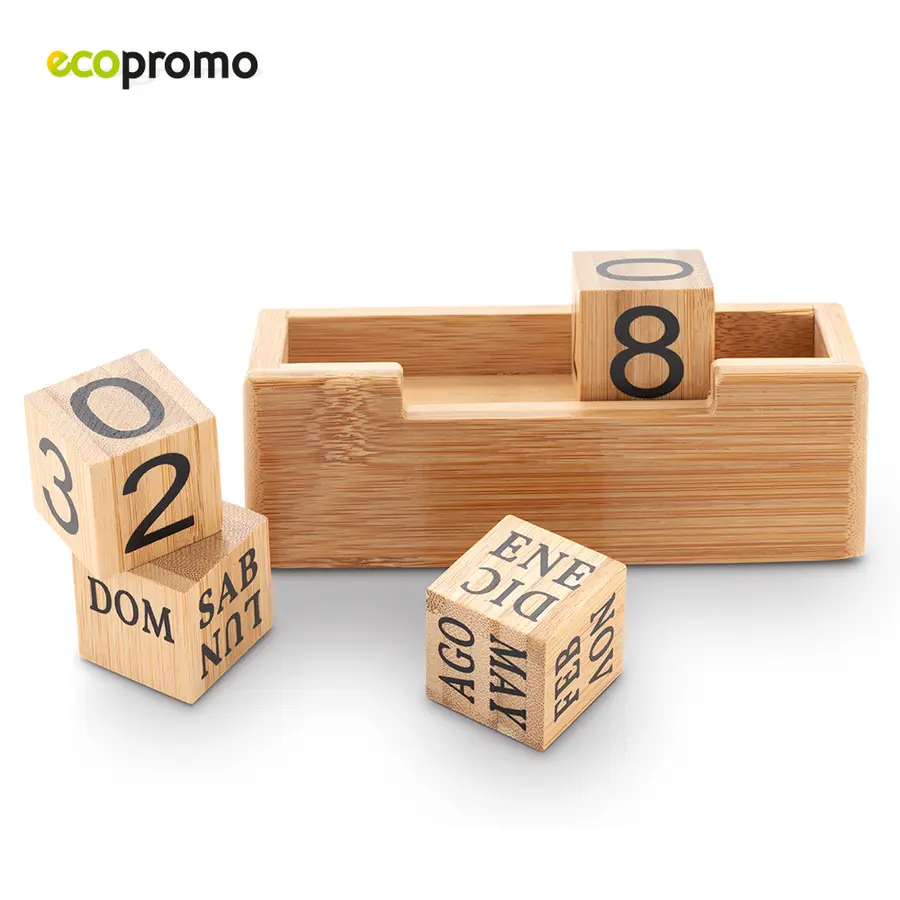 Calendario Perpetuo Wood personalizado con logo - Promall Colombia