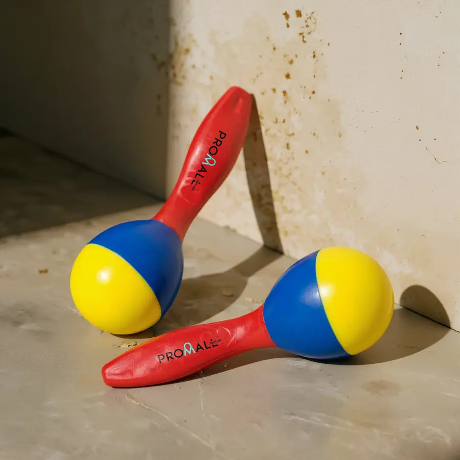 Maracas ColombiaUnidad - Producción Nacional personalizado con logo - Promall Colombia