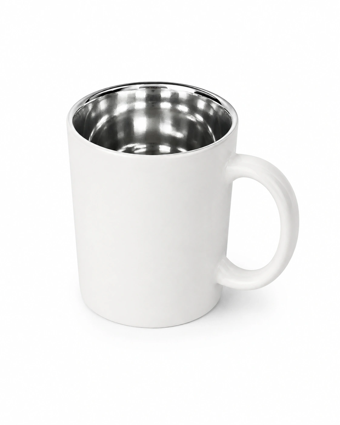 Mug Blanco con Interior Metálico 4
