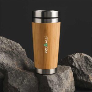 Mug Metálico con Bamboo 500ml
