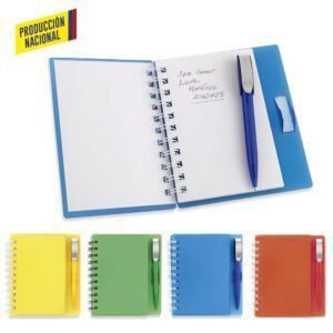 Libreta con Bolígrafo Hard Top 100 Hojas -Prod Nal