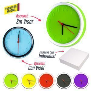 RELOJ DE PARED COLORS - PRODUCCION NACIONAL