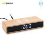 Cargador Inalámbrico con Reloj Bamboo